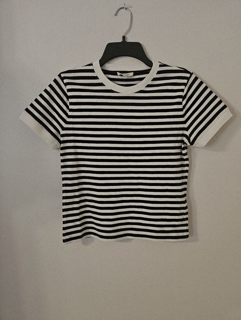 NWT Madewell Cotton Cropped Striped Baby Tee Size XS